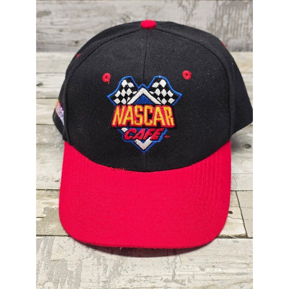 Vintage NASCAR CAFE Myrtle Beach Snapback Hat Cap Cobra Caps Black Red